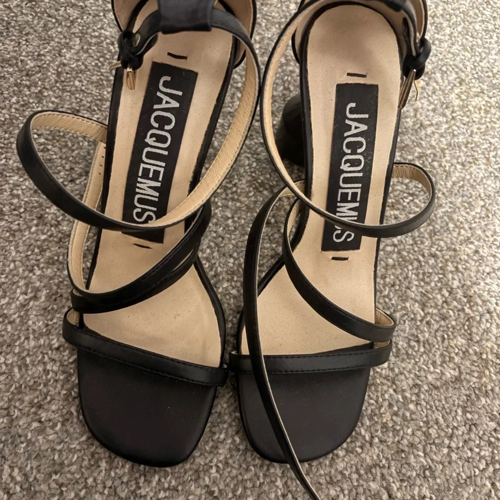 Jacquemus Black and Gold Geometric Heels - Picture 2 of 3